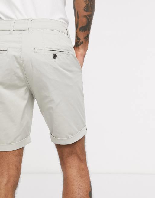 Selected Homme - Chinoshort ban katoen in stone , 3 van 4