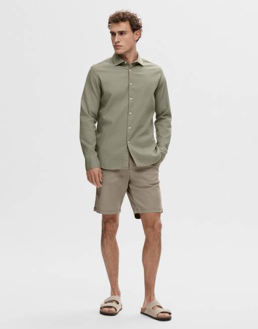 Selected Homme - Chinoshort in grijs