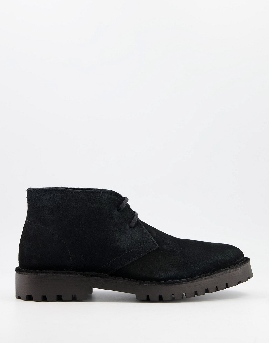 Selected Homme - Chukka boots met dikke zool in zwart