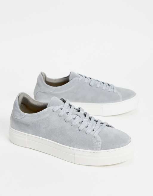 Selected Homme - Chunky sneakers in pelle scamosciata colore grigio