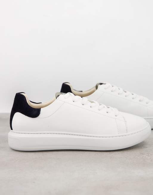 Selected Homme chunky sneakers in white with black back panel