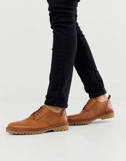 leather chunky shoes