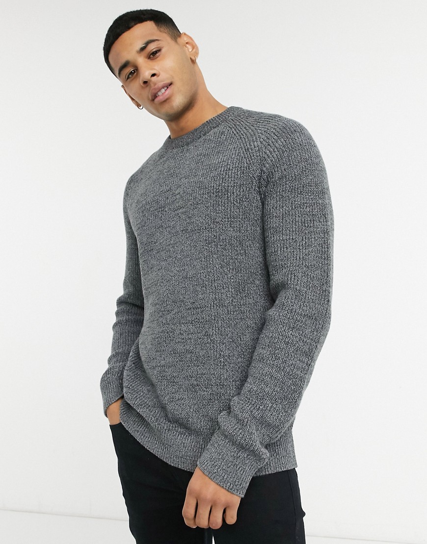 Selected Homme chunky sweater in gray-Grey