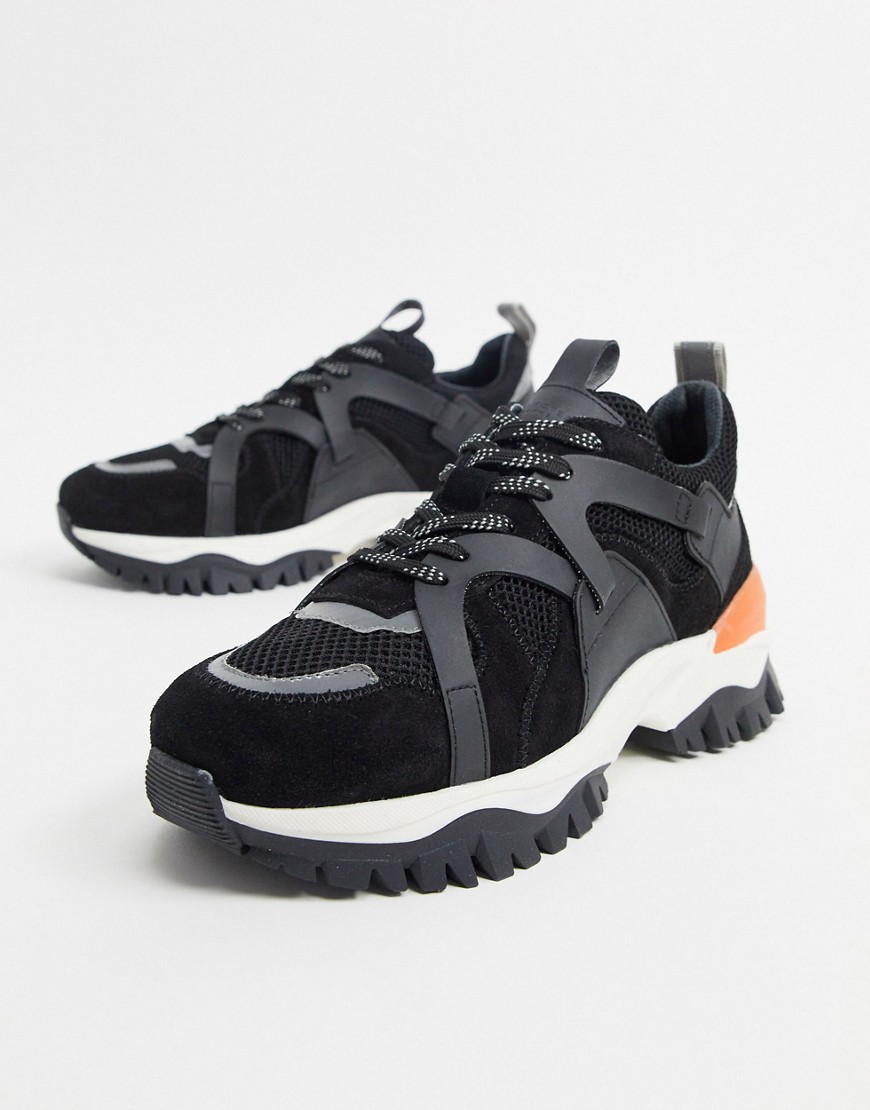 Selected Homme chunky trainers in black