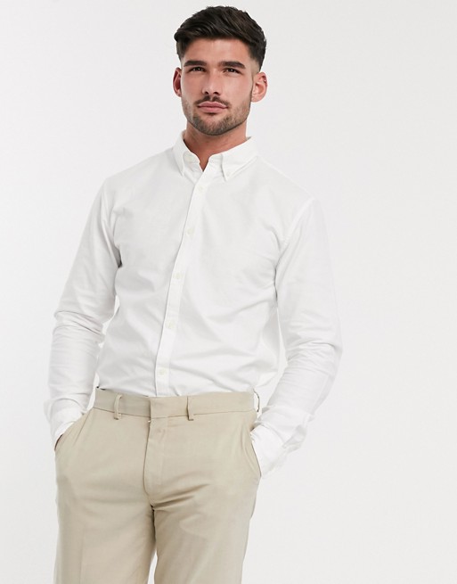 Selected Homme classic oxford shirt in white