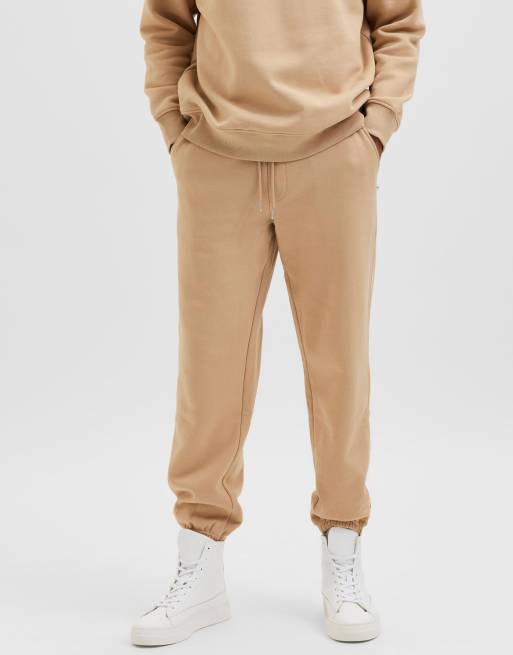 Selected Homme co-ord oversized joggers in beige