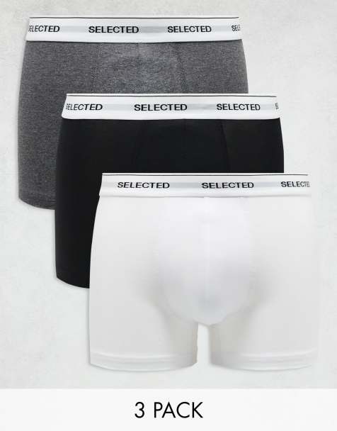 Selected Homme - Confezione da 3 boxer aderenti neri, bianchi e grigi con elastico in vita - view 1