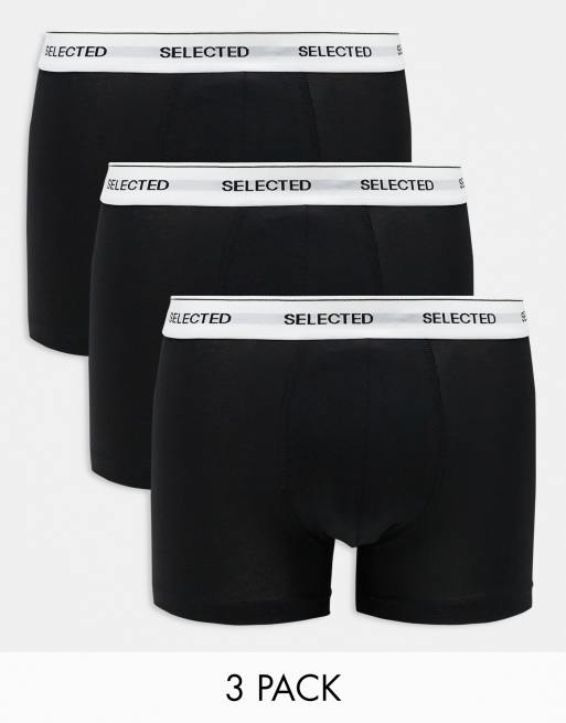 Selected Homme - Confezione da 3 boxer aderenti neri con elastico in vita