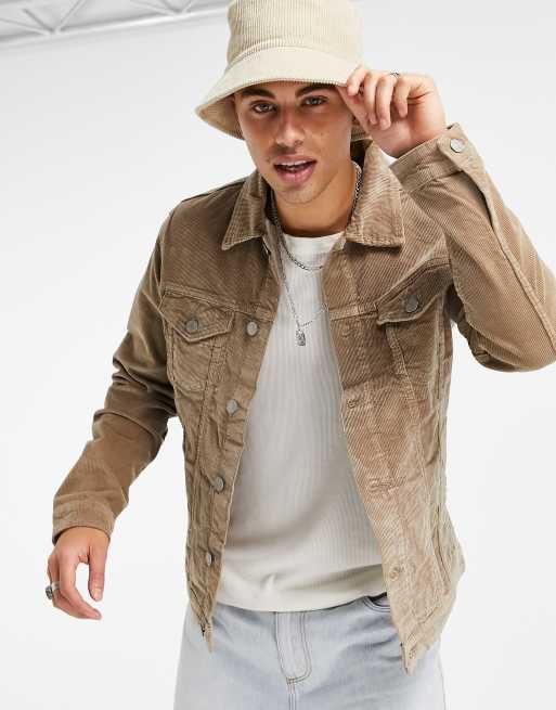 Mens beige 2025 cord jacket