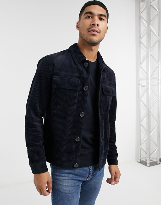 Selected Homme cord jacket in navy