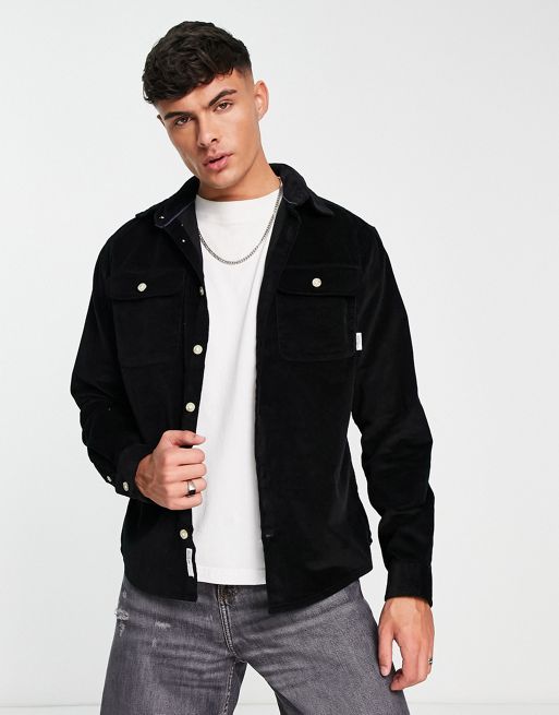 Selected Homme cord overshirt in black | ASOS