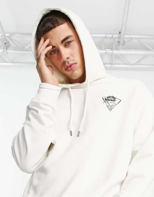 Selected Homme cotton blend oversized hoodie with Think Green back print in cream Exclusive to ASOS ASOS