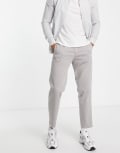 [Selected] Selected cotton blend slim fit smart pants in grey W36 L34 Light gray
