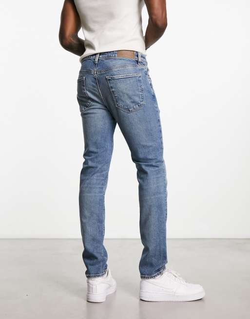 Selected Homme cotton blend slim jeans in light blue LBLUE