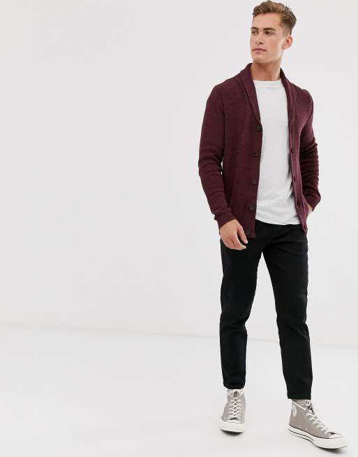 Cardigan 2025 bordeaux homme