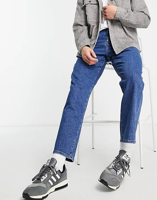 Selected Homme cotton Kobe loose fit jeans in dark blue - MBLUE