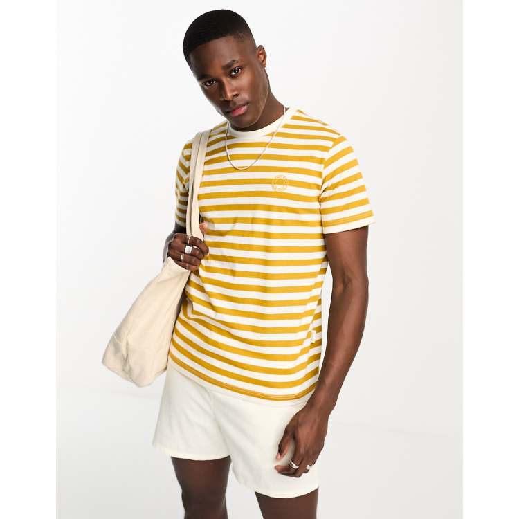 Yellow and store white striped shirt