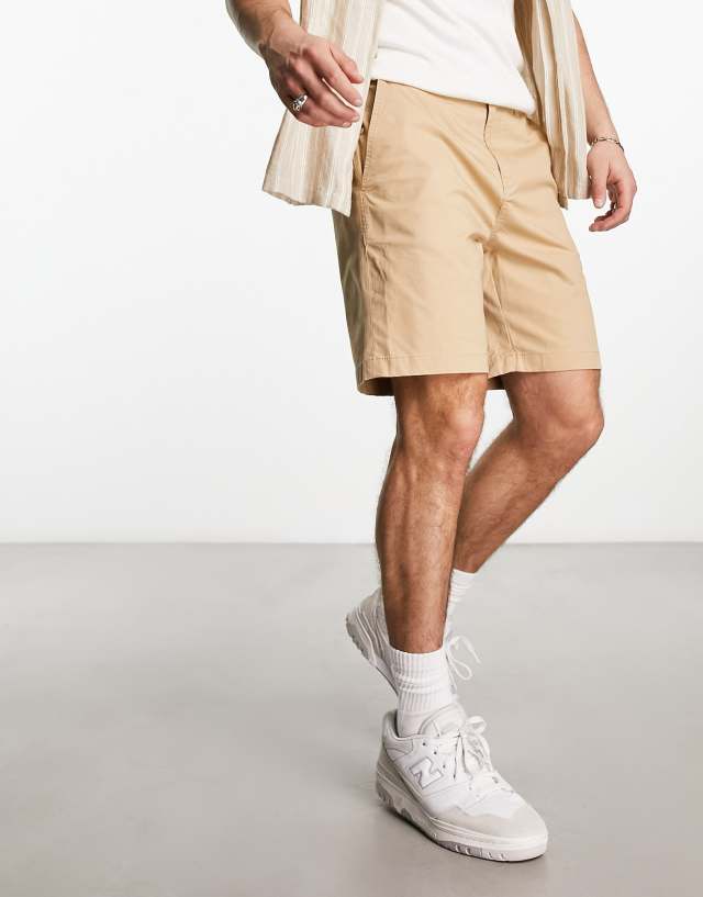 Selected Homme - cotton mix chino short in beige