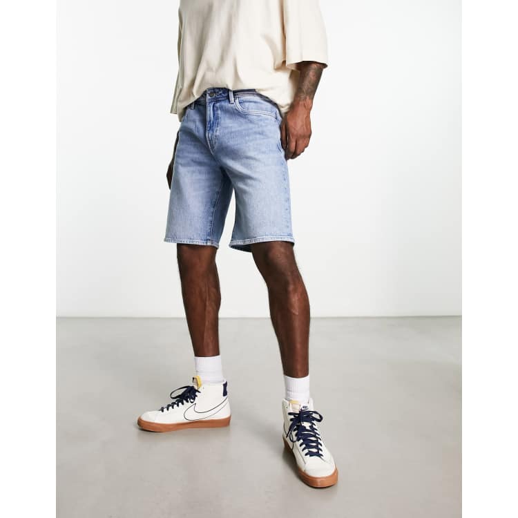 Selected Homme cotton mix denim short in midwash blue ASOS