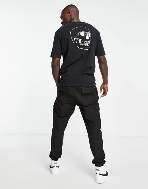 Selected Homme cotton oversized t-shirt with skull back