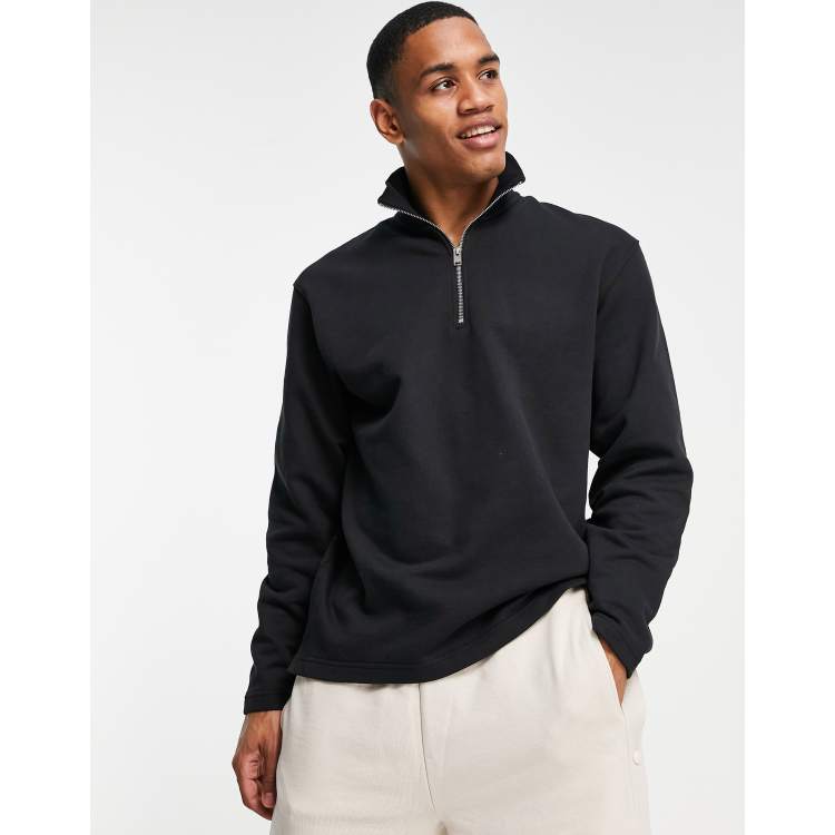 Men's black cheap quarter zip fleece