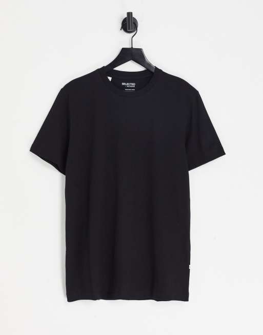 Selected Homme cotton t-shirt in black | ASOS