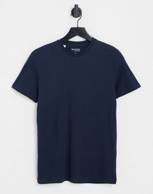 Selected Homme cotton t-shirt in navy - NAVY - ASOS Price Checker