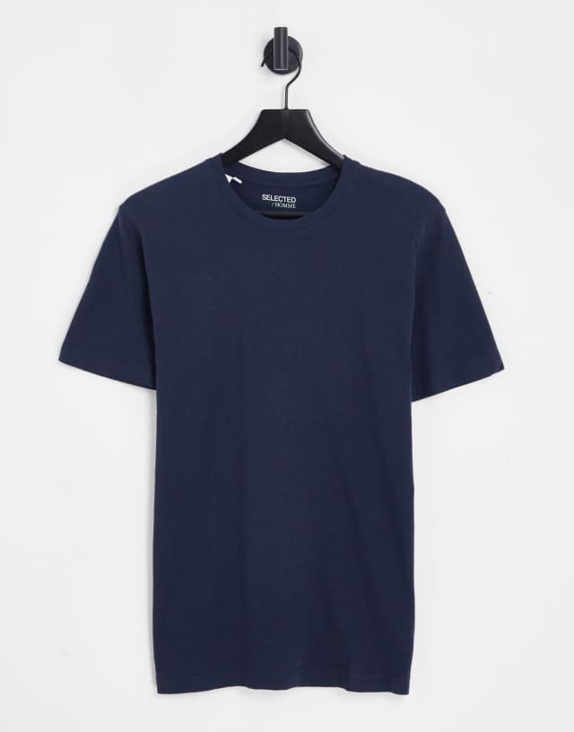 Selected Homme cotton t-shirt in navy