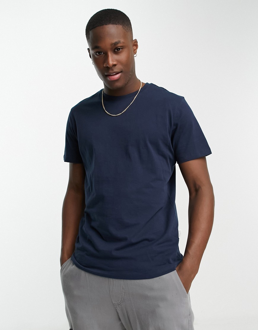 Selected Homme cotton t-shirt in navy