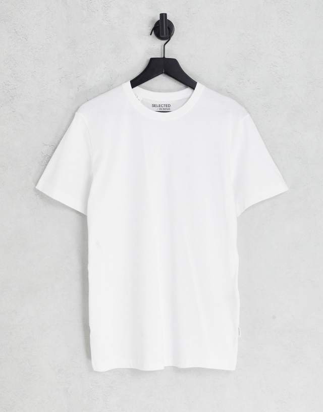 Selected Homme cotton t-shirt in white