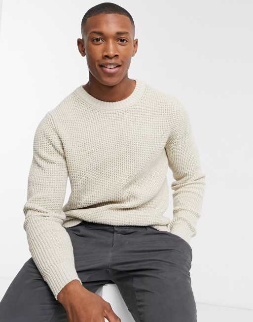 Ragnar Classic Waffle Knit Crew Neck Sweater - ID Menswear