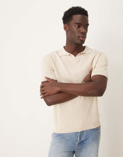 Selected Homme - Cremehvid strikket polo