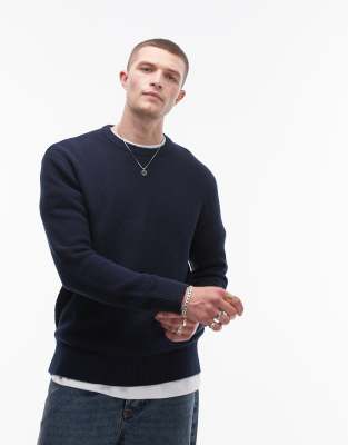 Selected Homme Selected Homme crew neck jumper in navy