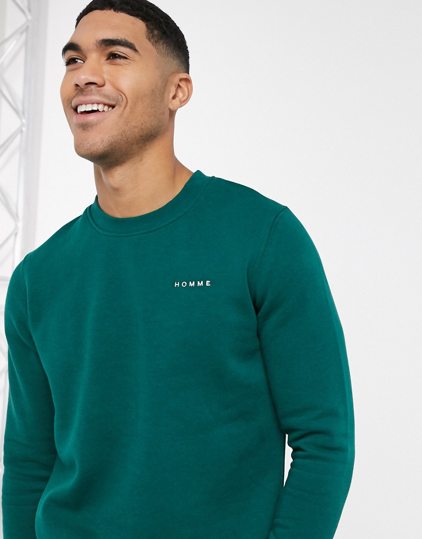 Selected Homme crew neck sweat-Green
