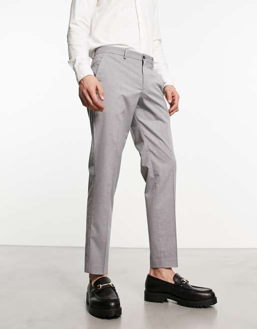 Cropped grey trousers on sale mens