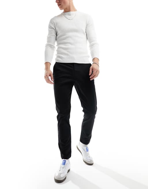 Selected Homme – Czarne chinosy o dopasowanym kroju 