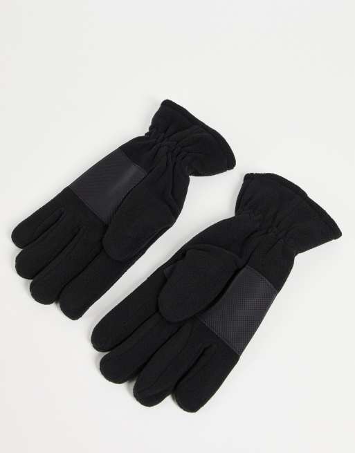 Selected Homme – Czarne, polarowe rękawiczki z izolacją 3M Thinsulate, 3 z 4