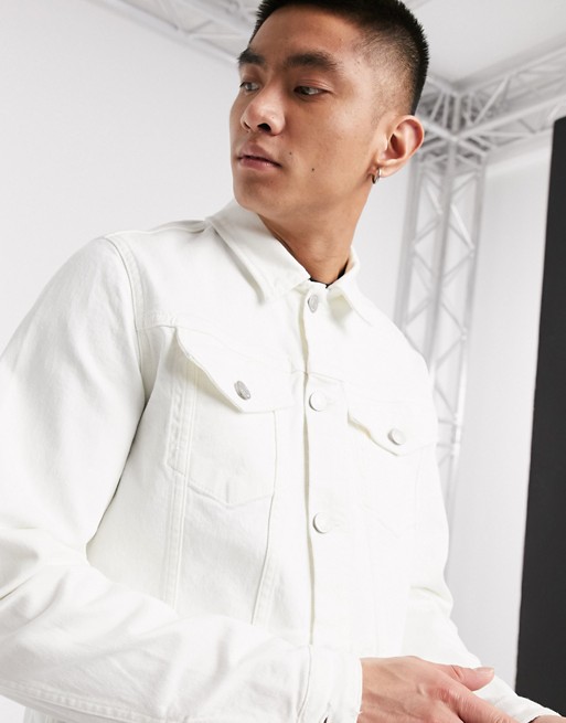 Selected Homme denim jacket in white
