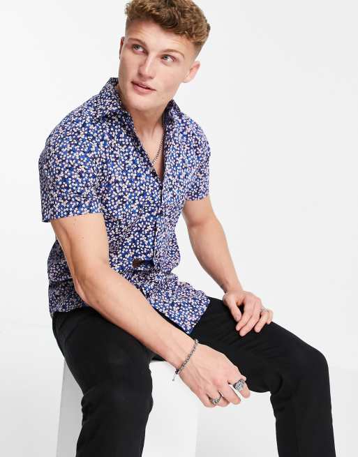 Selected Homme - Dexter - Chemise manches courtes à fleurs