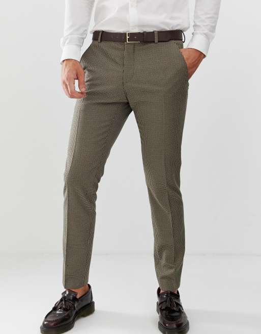 Selected Homme – Beżowe obcisłe spodnie garniturowe w pepitkę, 3 z 3