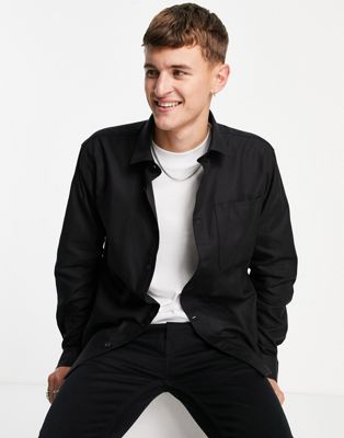 Selected Homme double pocket overshirt in black - ASOS Price Checker