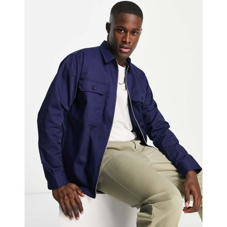 Mens navy 2025 overshirt jacket