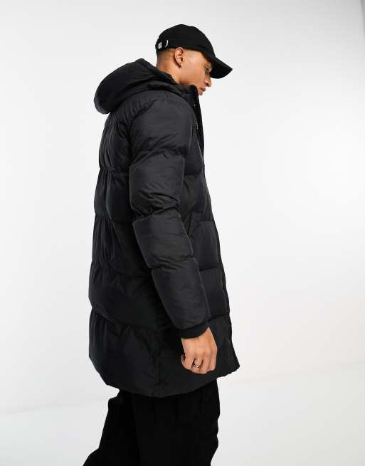 Selected Homme Doudoune longue a capuche Noir ASOS