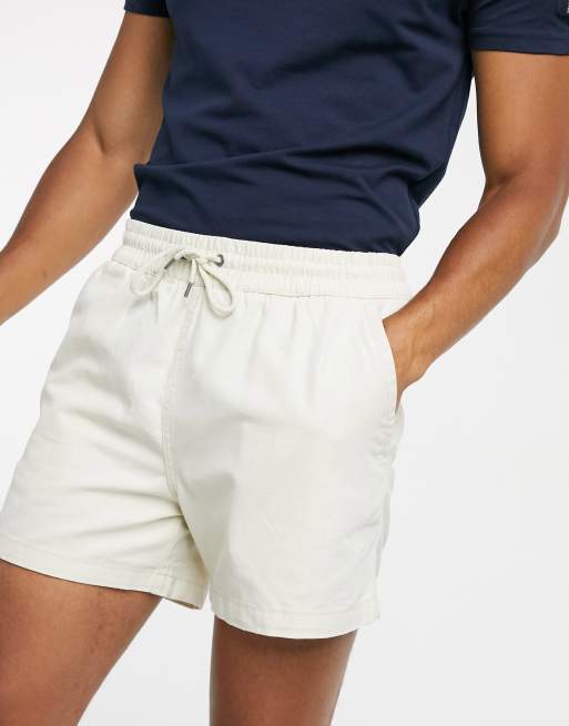 Selected Homme drawstring waist short in ecru ASOS