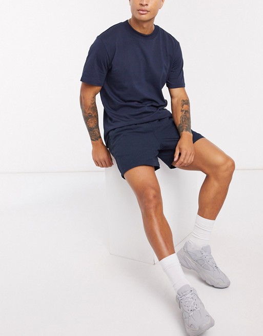 Selected Homme drawstring waist short in navy