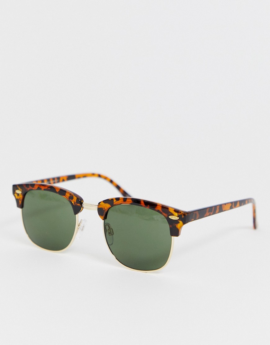 Selected Homme eco friendly retro sunglasses in tortoiseshell-Brown