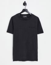 Selected Homme cotton mix oversized logo t-shirt in black | ASOS