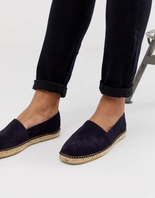 Espadrilles cuir bleu foncé pour homme