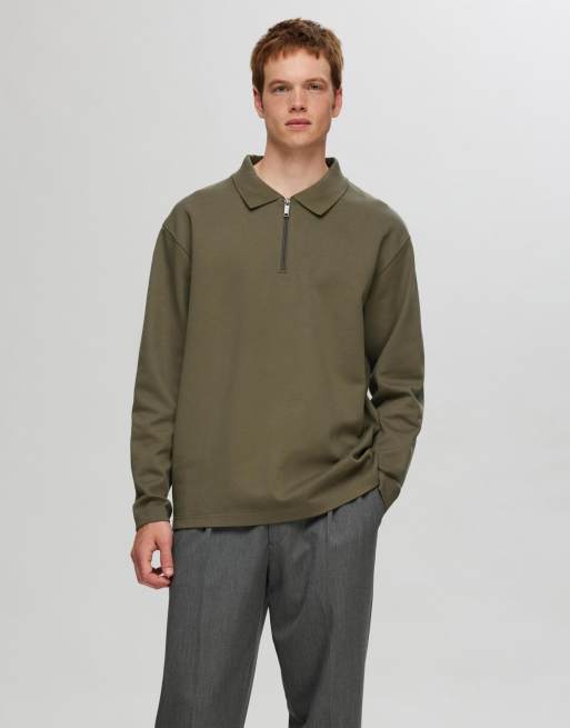 Selected Homme - Felpa color kalamata con zip