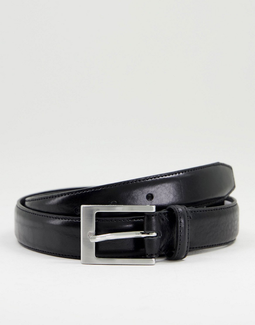 Selected Homme fillip formal leather belt-Black